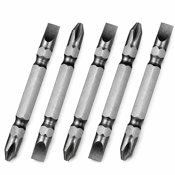 Pawlora 5Pcs Impact Double End Screwdriver Bit Set, Ph2/Sl6 Magnetic Slotted Phillips Screwdriver Driver Bit S2 Alloy Steel Hex Drill Bits Set for Power Tool (65Mm)