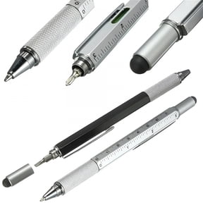 Pawlora 6 in 1 Multitool Pen,Cool Gadgets for Men,16Pcs Multitool Pen with Ruler Level Refills Screwdriver Stylus,Unique Tech Tool Pen Gift for Husband Dad Father Friend