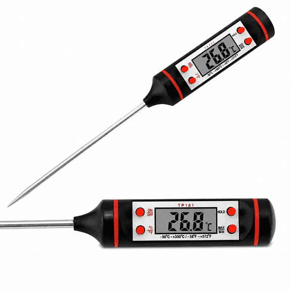 Pawlora Digital Meat Thermometer for Cooking Candle Liquid Deep Frying Oil Candy,Kitchen Food Instant Read Thermometer with Super Long Probe,Backlit,Lock Function Deep Fryer Thermometer for Oil