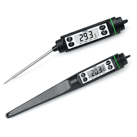 Pawlora Digital Meat Thermometer with Long 5.7" Stainless Steel Probe - Lcd Display,-58F to 572F Range for Bbq,Chicken,Turkey,Beef,Milk - Battery Included Meater Thermometer