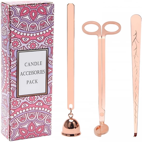 Pawlora Stainless Steel Candle Wick Trimmer Snuffer Candle Snuffer and Wick Trimmer,Rose Gold