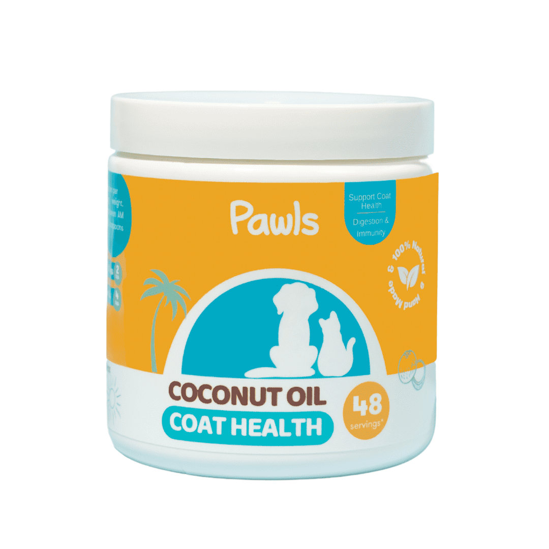 Pawls Coconut Oil Coat Health, 48 Servings, 100% Natural, Plastic Bowl