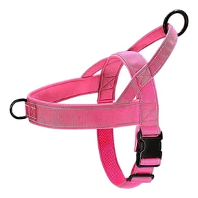 Pawly Lab Co No-Pull Harness, Reflective Adjustable Breathable Mesh Pet Vest, Easy On-Off Soft Padded Harness for Dogs, Front-Chest Attachment for Better Leash Manners (Pink)