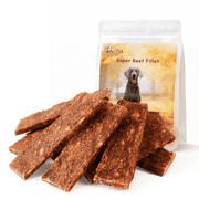 Pawmate Beef Sweet Potato Dog Treats, Jerky Treats with Oats Healthy Chewy Training Snacks for All Dogs, 12 Count