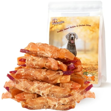 Pawmate Chicken & Double Sweet Potato Dog Treats, Healthy Nutritious Snacks Chewy for All Dogs, 12-15 ct Packet