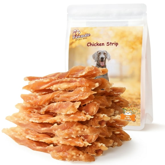 Pawmate Chicken Jerky Dog Treats, Premium Jerky Healthy Snacks for Small Medium Large Dogs, 27-30 ct Packet