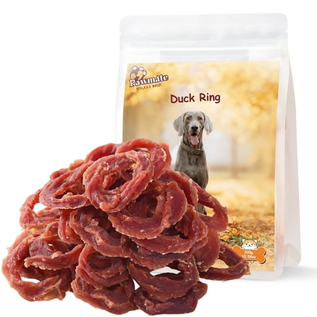 Pawmate Duck Jerky Dog Treats, Duck Jerky Rings for All Dogs, 23ct Packet