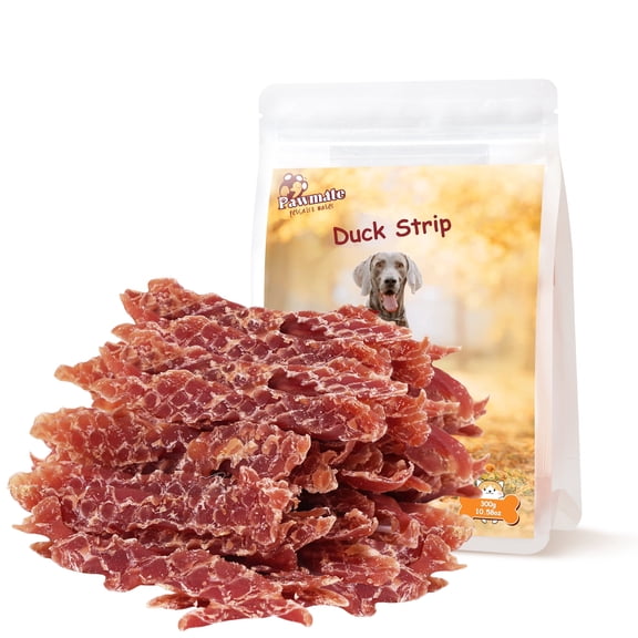 Pawmate Duck Jerky Dog Treats, Premium Jerky Healthy Snacks for Small Medium Large Dogs, 27-30ct Bag