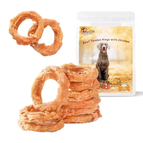 Pawmate Rawhide-Free Dog Treats, Beef Tendon Dog Chews for Small Medium Large Dogs, 11oz