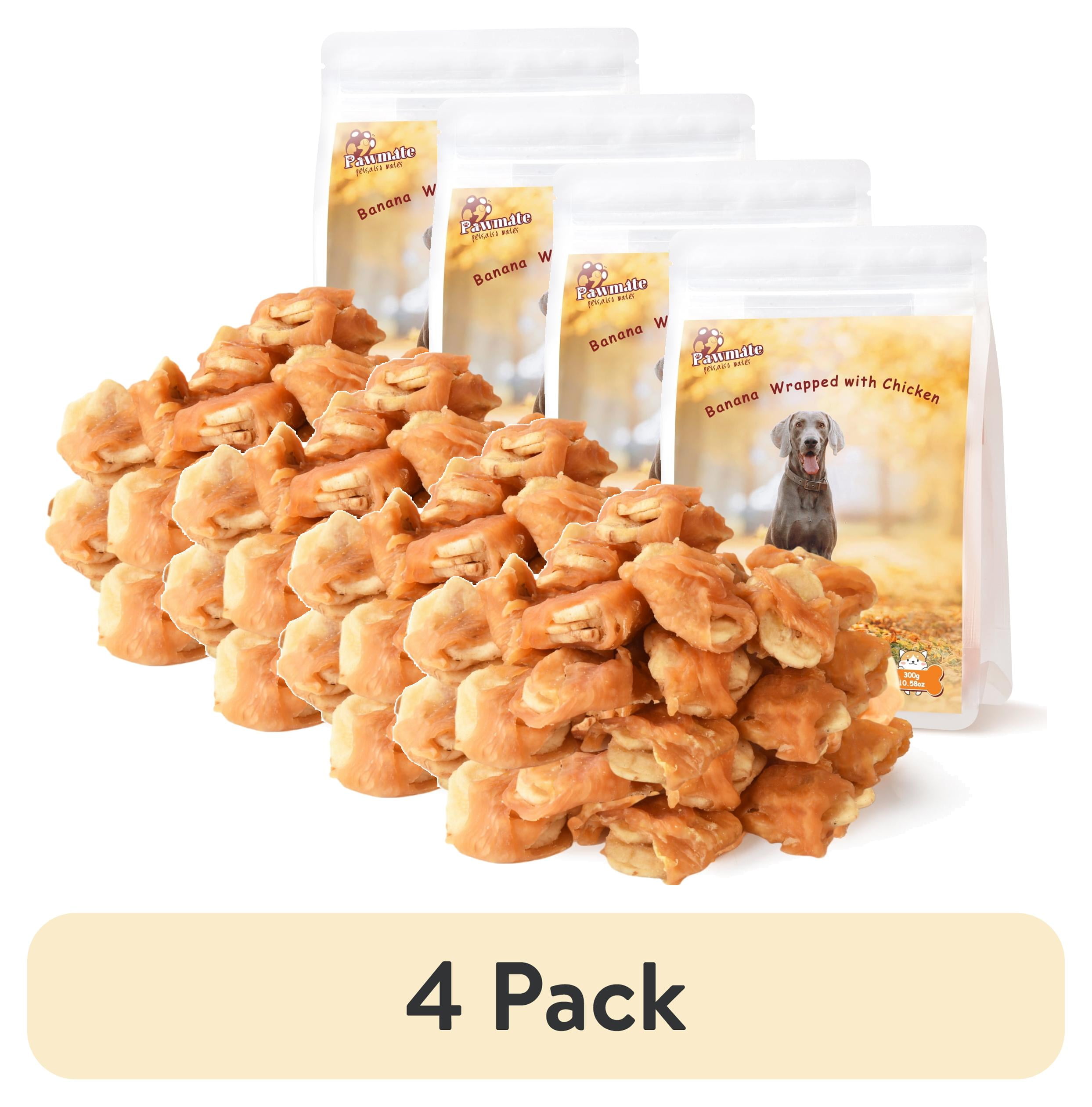 (4 pack) Pawmate Promote Digestion Natural Dog Treats, Chicken Jerky ...
