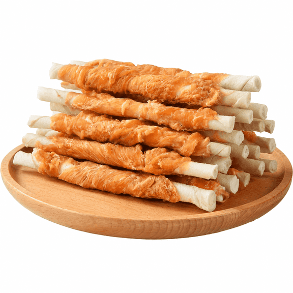 Pawmate Rawhide Dog Treats, Chicken Wrapped Rawhide Sticks, 5 Inch Long Lasting Chewy for All Dogs, 20ct Packet