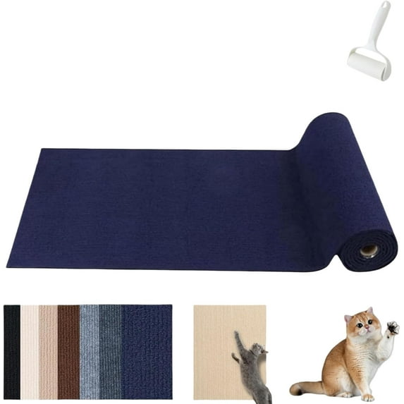 Pawmingle Cat Scratching Carpet, Pawmingle 1, Sticky Scratch Wall Mat for Cats, Trimmable Multifunctional Cat Scratching Carpet for Indoor Sofa Corner Furniture Protector (Blue, 23.6in*39.4in)