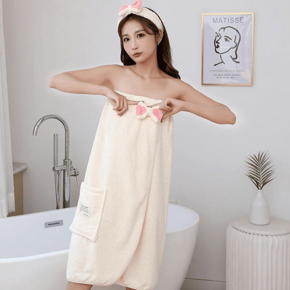 Pawmpered 5 Piece Solid Print Bath Towel Set, Off-White