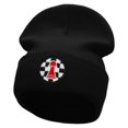 thumbnail image 1 of Pawn Chess Piece Embroidered 12 Inch Long Knitted Beanie - Black OSFM, 1 of 5