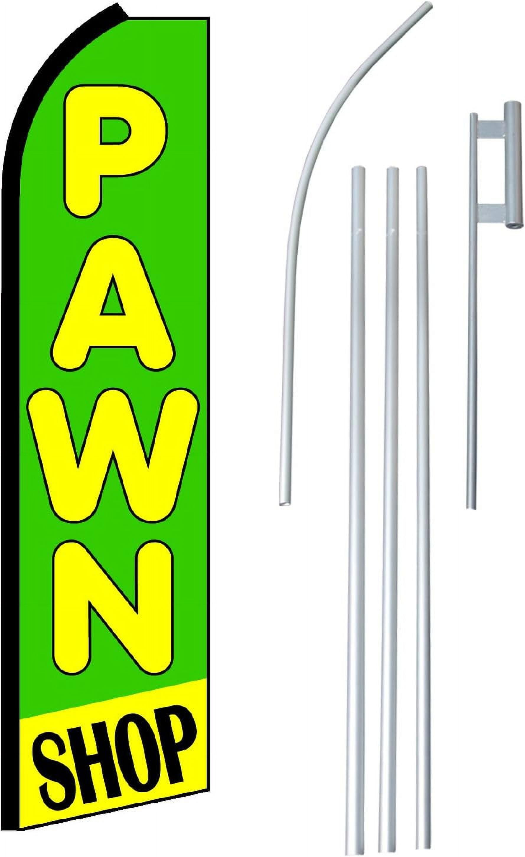 "Pawn Shop" Complete Flag Kit Includes 12' Swooper Business Flag with