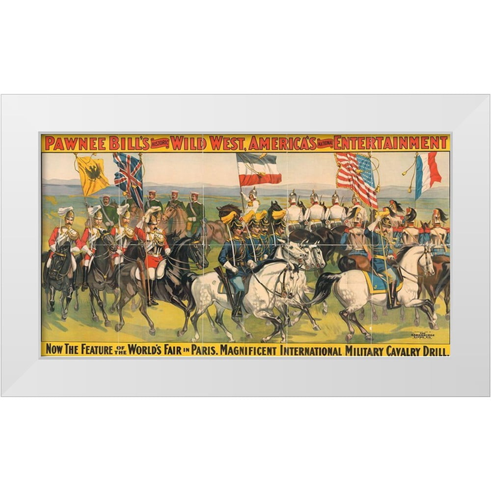 Pawnee Bills Wild West Show Poster 14x9 White Modern Wood Framed Museum ...