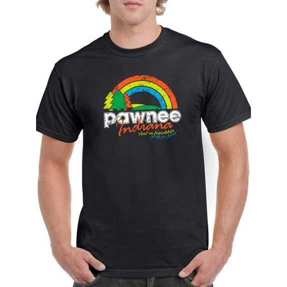 Pawnee Indiana T-Shirt Men Parks And Recreation, Male 3X-Large