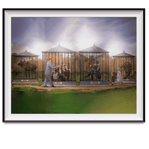 Pawnee Zoo Pawnee City Hall Mural Poster - 18" x 24"