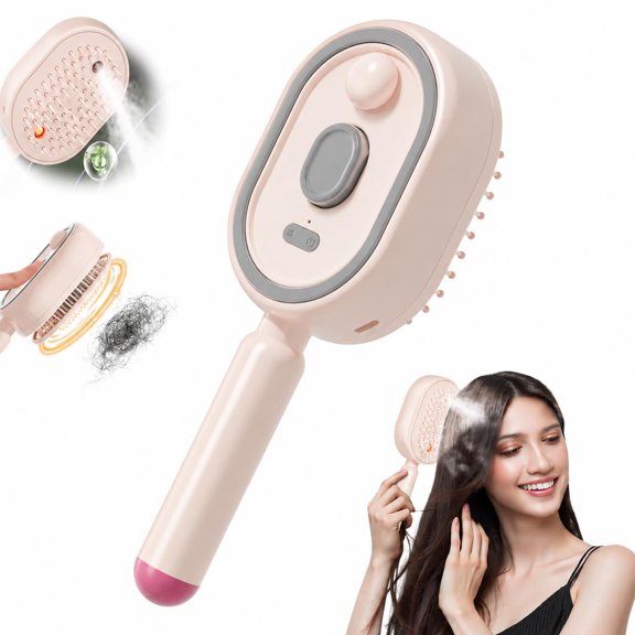 Pawnexa Hair Brush, 2026 New Electric Spray Air Cushion Massage Comb,3 in 1 Self-Clean Detangling Brush, Restores Silky Shine for Dry & Frizzy Hair, Premium Hair Care Tool for Women
