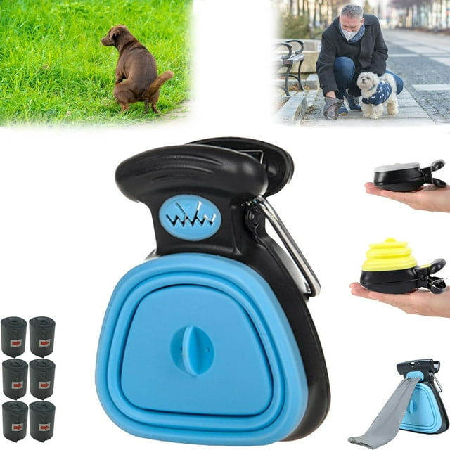 Pawpal Waste Grabber, Poop Scooper for Dogs, Pawpal Pooper Scooper, Dog Pooper Scooper with Bag Attachment, Built-in Bag Dispenser, Clean Up Quickly Easily (Blue, Small)