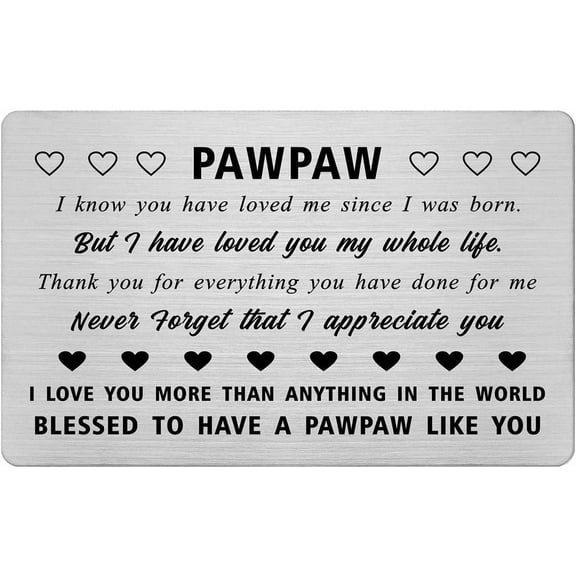 Pawpaw Gifts for Men, Best Pawpaw Birthday Card Christmas Thanksgiving Gifts from Grandson Granddaughter