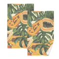 thumbnail image 1 of Pawpaw Leaves Hand Towels Cotton Bath Towels Large Face Towels Absorbent for Bathroom 2 Packs, 1 of 8