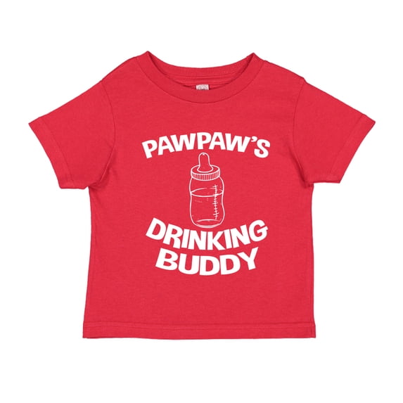 Pawpaw's Drinking Buddy Toddler T-Shirt 3T Red