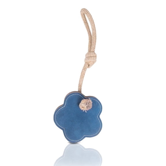 Pawpourri Flower Suede and Rope Chew Toy for Dogs, Blue Floral, 1-Piece