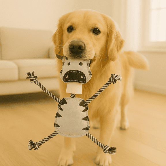 Pawpourri Grey Zebra Rope and Chew Toy for Dogs and Cats