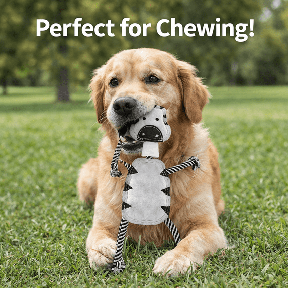 Pawpourri Grey Zebra Rope and Chew Toy for Dogs and Cats