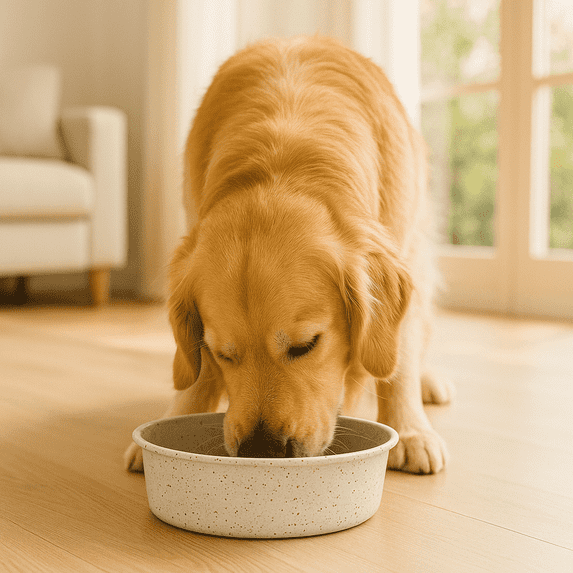 Premium Anti-Skid Stainless Steel Dog Bowl, Easy to Clean Pet Feeder by Pawpourri, 15.8 fl oz, Offwhite