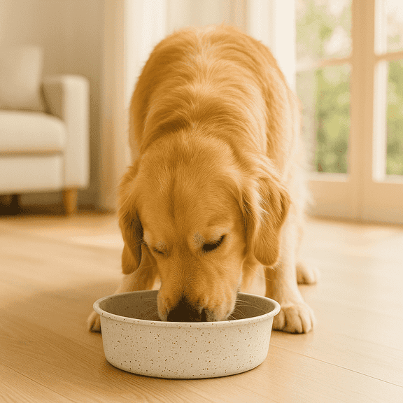 Premium Anti-Skid Stainless Steel Dog Bowl, Easy to Clean Pet Feeder by Pawpourri, 32.1 fl oz, Offwhite