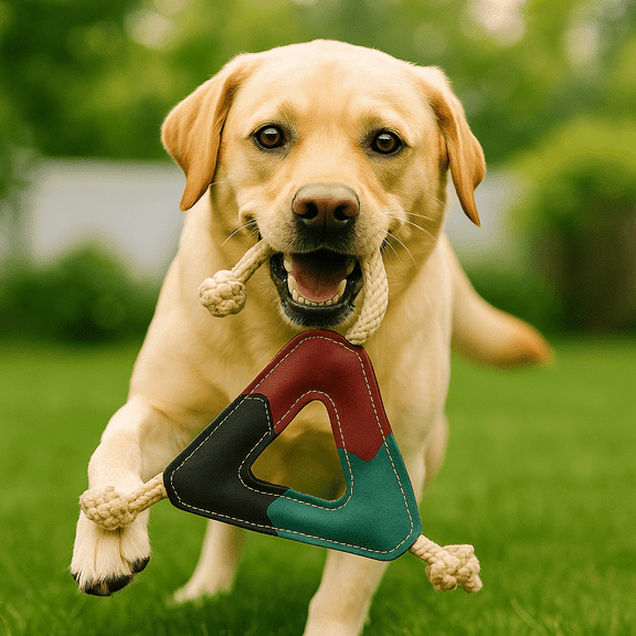 Pawpourri Suede Leather Dog Chew Toy Red, Black And Teal