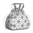 thumbnail image 1 of Pawprints Argyle Drawstring Lunch Bag Women - Drawstring Lunch Bag Insulated for Work Office - Stain-Resistant Large Lunchbags for Women with Multi-Pockets, 1 of 6