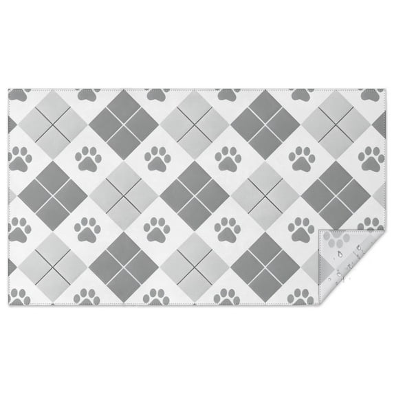 Pawprints Argyle Rectangle Tablecloth 60"x102",Waterproof Polyester Rectangle Table Cloth, Wipeable Spillproof Polyester Tablecloth for Dining, Camping, Indoor and Outdoor
