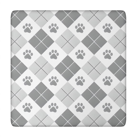 Pawprints Argyle Square Fitted Tablecloth with Elastic Edge,Square Table Cover,Washable Elastic Table Cover for Home Kitchen Party Decor 34"x34"