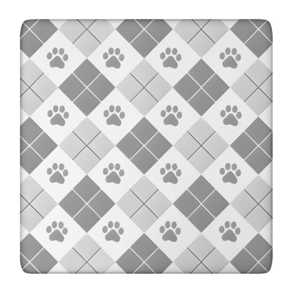 Pawprints Argyle Square Fitted Tablecloth with Elastic Edge,Square Table Cover,Washable Elastic Table Cover for Home Kitchen Party Decor 36"x36"