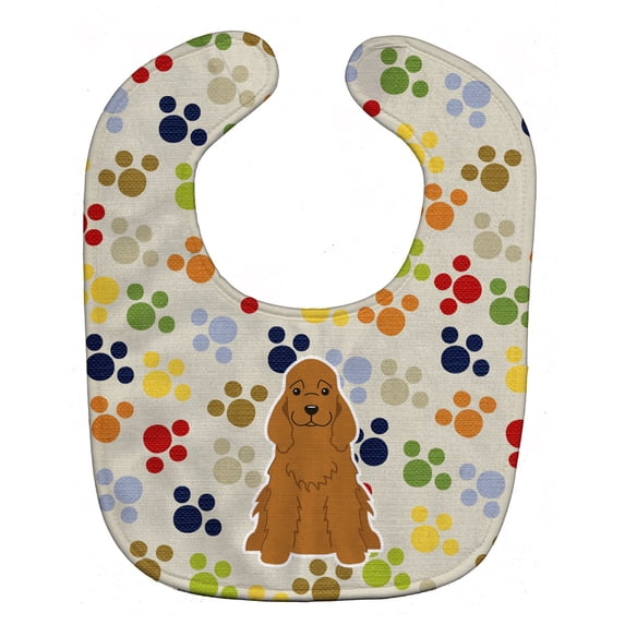 Pawprints Cocker Spaniel Red Baby Bib