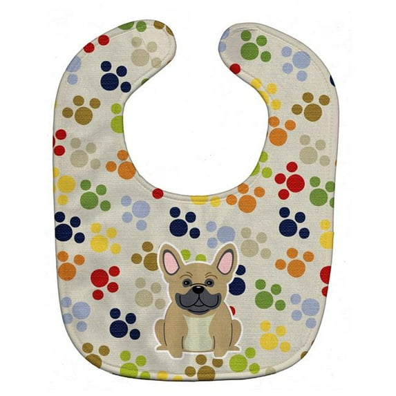 Pawprints French Bulldog Cream Baby Bib