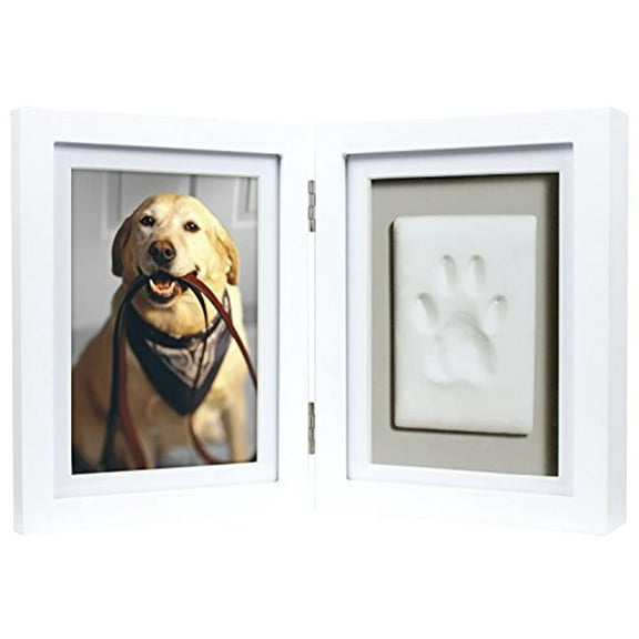 Pawprints Hinged White Wood 4x6 Photo Frame with Clay Tools and Instructions QGM20966