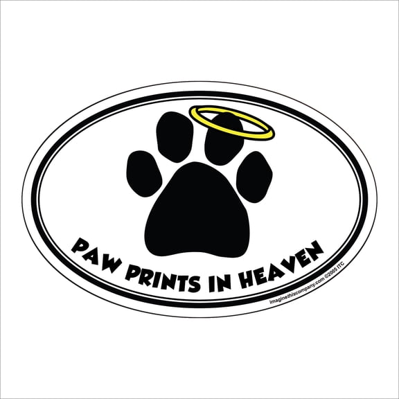 Pawprints In Heaven Oval Magnet