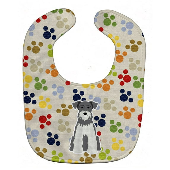 Pawprints Miniature Schnauzer Salt and Pepper Baby Bib