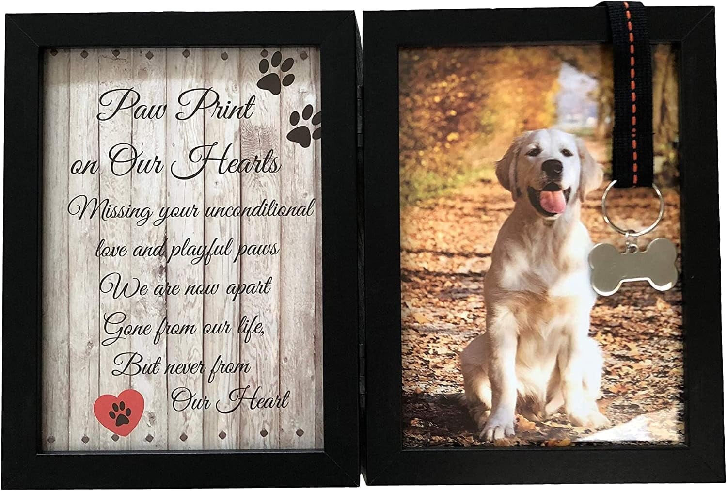 Pawprints Remembered Pet Memorial 5"x7" Picture Frame for Dog or Cat w ...