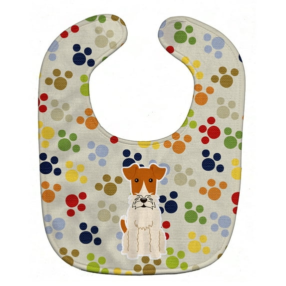 Pawprints Wire Fox Terrier Baby Bib