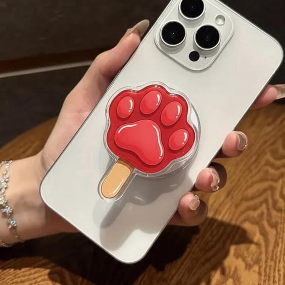Pawpsicle Magsafe Phone Grip, Magnetic Holder with Aesthetic Design, Secure Attachment for iPhone, Gift for Valentine