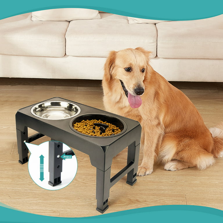 Pawque Elevated Dog Bowls for Large Medium Small Dogs With Storage
