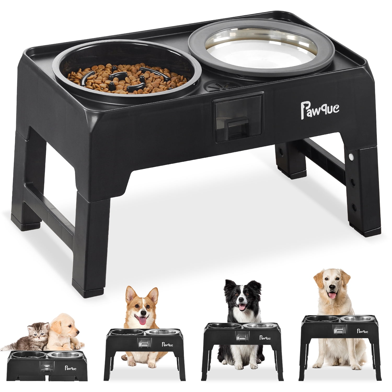 FOYO Wall Mounted Elevated Dog Bowls Set - Stainless Steel Raised Feeder For Medium Dogs