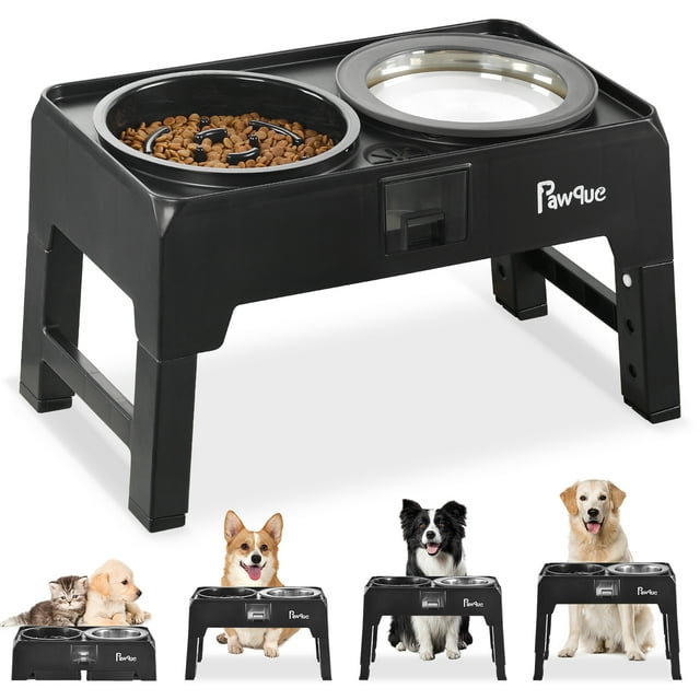 Pawque Elevated Dog Bowls for Large Medium Small Dogs, Adjustable