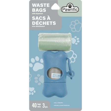 Pawrific Waste Bags With Dispenser 40 Count