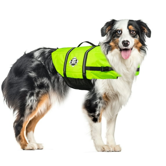 Paws Aboard 1400 Dog Life Jacket, Neon Yellow - Medium